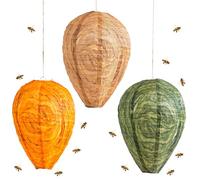 Lot de 2 nid de guêpes artificiels à suspendre pour l'extérieur, imperméable, résistant aux intempéries, pour la maison et le jardin (D)