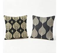 Lot de 2 nordique Housse de Coussin Extérieur Imperméable, abstrait Housse Coussin 80 x 80 cm, Double Face Imprimée Taie d'oreiller en Lin, Coussins Decoratif pour Canape Jardin Salon Chaise Lit y0-11