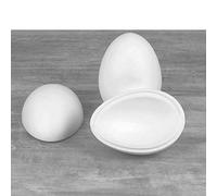 Lot de 2 Oeufs polystyrène de 20 cm de Haut, Séparables, Styropor Blanc pâques