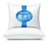 Lot de 2 Oreillers 50x70 cm, Fibres Polyester 7D premium, Taie Refroidissante Performante, Texture Douce, Hypoallergénique, Pour un Sommeil Sain blanc
