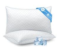 Lot de 2 Oreillers 50x70 cm Konsoefuly, Fibres Polyester Creuses 7D, Taie Refroidissante Respirante, Hypoallergénique, Confort Doux blanc