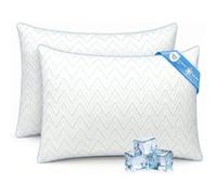 Lot De 2 Oreillers 50x70 cm Konsoefuly, Taie Fraîche Aérée, Rembourrage Polyester 7D, Ultra Doux, Idéal Pour Un Sommeil Sain blanc