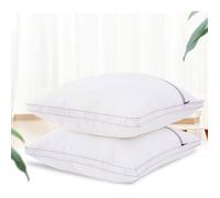 Lot de 2 oreillers 60x60 cm - Garnissage en microfibre 1000g - Envelope en polyester respirant - Anti-acarien et hypoallergénique