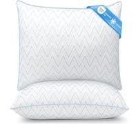 Lot de 2 Oreillers 60x60 cm Konsoefuly, Fibres Polyester Creuses 7D, Taie Refroidissante Respirante, Hypoallergénique, Confort Doux blanc