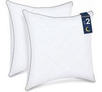 Lot de 2 Oreillers 60x60 cm Konsoefuly, Très Moelleux, Fibre Polyester, Respirant, Anti-acariens, Certifié Oeko-Tex, Entretien Simple blanc