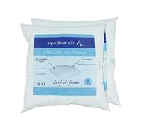 Lot de 2 Oreillers 65x65 cm - 100% Plumettes de Canard - Gonflant durable | 100% Plumettes • Accueil moelleux & soutien ferme • Anti-acariens • Lavable 40°C • Fabrication française