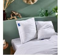 Bleu Calin Lot de 2 Oreillers Sensation Duvet Premium - Confort Souple à Ferme - Double Passepoil - 65x65cm