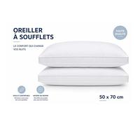 Lot de 2 oreillers à soufflets 50x70 cm - Premium Soutien cervical, respirant