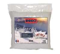 Lot de 2 Oreillers - DODO - COUNTRY - 60 x 60 cm - Blanc