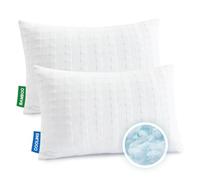 Lot de 2 oreillers rafraîchissants pour dormir - Oreiller de lit en mousse à mémoire de forme déchiquetée avec taie d'oreiller - Matériau double face - Oreiller réglable pour dormeurs sur le côté et