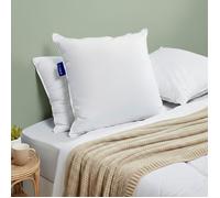 Lot de 2 Oreillers Souples 60x60cm Sensation Duvet - Gonflant Extra - Enveloppe 100% coton qualité percale - BLEU CALIN
