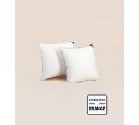 Lot de 2 oreillers universels 60x60 cm - Respirant et moelleux - Fait en France - Microfibres recy s - Tediber