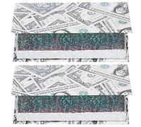 Lot de 2 organiseurs vides pour faux cils - Boîte de rangement magnétique rectangulaire pour faux cils (boîte magnétique rectangulaire avec dollar gris et bleu)