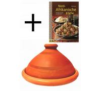 lot de 2, ORIGINAL Tajine Touareg ? 35cm + livre de cuisine nord-africaine