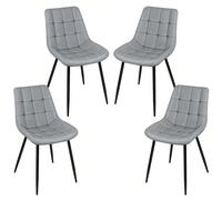Lot de 2 ou 4 chaises de salle à manger, chaises de cuisine, chaises scandinaves, assise PU, pieds métal, noir/gris clair/gris foncé/blanc Chaise polyvalente : Avec son design simple et moderne, elle 