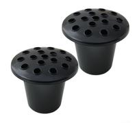 Lot de 2 ou 4 pots de fleurs en plastique avec couvercles noirs élégants, légers et décoratifs pour la maison et les événements, décoration de table, dimensions 13 x 11 cm, noir