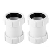 Lot de 2 ou 4 raccords de tuyau droit en PVC de 40 mm - Raccord de tuyau d'évacuation en plastique PP pour réparation d'évier, baignoire, douche, blanc, lot de 2 ou 4