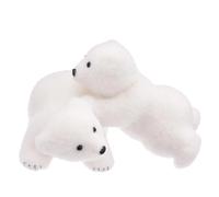Lot de 2 Oursons qui Jouent Manteau 25cm Blanc