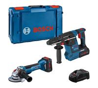 Bosch Professional 18V System combi-kit : Meuleuse angulaire sans-fil GWS 18V-10 P + perforateur sans-fil GBH 18V-26 C (avec 2 batteries ProCORE18V 5.5Ah, chargeur GAL 1880 CV, L-BOXX)