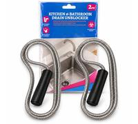 Lot de 2 outils de débouchage pour évier de cuisine et salle de bain | Câbles flexibles de 100 cm de diamètre pour nettoyage manuel des canalisations de cuisine, baignoires, douches et bondes