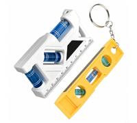Lot de 2 outils de niveau magnétiques pour mini niveau et petit niveleur, construction en ABS léger, aimant puissant, mesures multi-angles 45 °, 90 °, 180 °, vert et blanc, nivellement précis compact