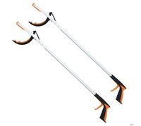 Lot de 2 Outils de Préhension 88CM COSTWAY, Pince Légère de Jardin en Aluminium, Ramasseur de Déchets Extension de Bras à la Portée