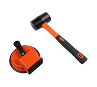 Lot de 2 outils de réparation de trous de sol - Kit de ventouse avec marteau en caoutchouc et patins pour sols en bois, stratifié, vinyle, outil manuel en fer pour bricolage et entretien de la maison