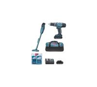 Lot de 2 outils Makita DLX2056SY1 - Visseuse-perceuse - Kit d'accessoires pour aspirateur avec batterie Li-Ion 18 V 1,5 Ah