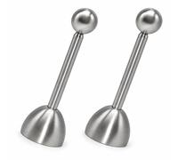 Lot de 2 Ouvre Oeuf Coupe Oeuf, Toqueur à Œuf en Acier Inoxydable 304 avec Boule Métallique, Coupe-Coquille pour Œufs à la Coque, Œufs Mollets et Durs, Accessoire Cuisine Petit Déjeuner