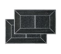 Lot de 2 paillassons d'extérieur antidérapants et résistants aux intempéries - 45 x 75 cm - Anthracite
