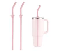 Lot de 2 Pailles de Rechange à Presser pour Hydro Flask Gobelet de Voyage de 40oz, Pailles Réutilisables en Silicone Sans BPA pour Hydro Flask Bouteille d'Eau Accessoires Pièces (Rose)