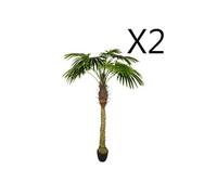 Lot de 2 palmiers artificiels coloris Vert - H180 cm --