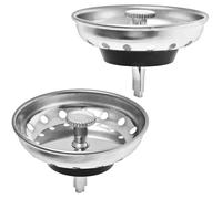 Lot de 2 - Panier combiné crépine et bouchon pour évier de cuisine, remplace les bondes standard de 3-1/2 pouces