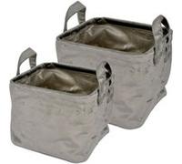 Lot de 2 Panières Carrées "Velvet" 20cm Kaki Gris G