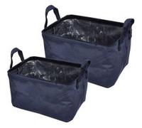 Lot de 2 Panières Rectangles "Velvet" 32cm Bleu Foncé bleu G