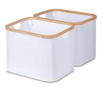 Vendos85 Lot de 2 paniers à linge - Blanc