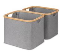 Vendos85 Lot de 2 paniers à linge - Gris
