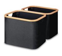 Vendos85 Lot de 2 paniers à linge - Noir
