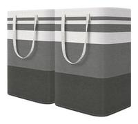 Vendos85 Lot de 2 paniers à linge - Gris