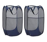 Lot de 2 paniers à linge pliables pop-up en maille filet - bleu