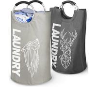 Lot de 2 paniers à linge pliables – Solution de rangement astucieuse pour le linge sale – Design étroit et portable avec sacs à linge – Accessoire pratique pour la