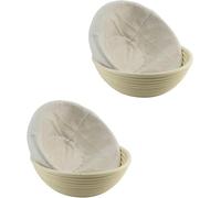 Lot de 2 paniers à pain ronds de 22,9 cm - Doublure respirante en coton et lin - Pour panier à levain, boulangerie maison, outils