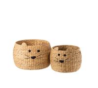 Lot de 2 paniers de rangement Jacinthe d'eau naturel Chat