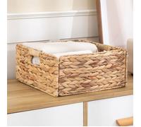 Lot de 2 paniers LANZI en jacinthe d'eau boîtes de rangement en fibre naturelle coloris naturel