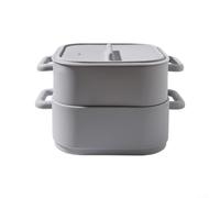 Lot de 2 paniers vapeur en silicone pour micro-ondes, légumes, poissons, volailles avec poignées, bols mélangeurs résistants à la chaleur et récipient de stockage des aliments pour cuisine, (gris)