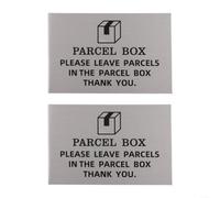 Lot de 2 panneaux de boîte à colis en aluminium pour instructions de livraison et collecte du courrier, plaque en métal imperméable avec texte noir pour montage de porte ou de clôture, finition