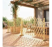 Lot de 2 panneaux de clôture de jardin extensibles en bois 180 x 30 x 103 cm naturel déco terrasse