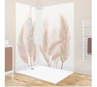 Lot de 2 panneaux de douche en aluminium (90x220 & 120x220 cm) + profilés blanc - Pampa - Marron - 99DECO