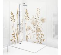 Lot de 2 panneaux de douche en aluminium (90x220 & 120x220 cm) + profilés blanc - Vegetalist - Vert - 99DECO