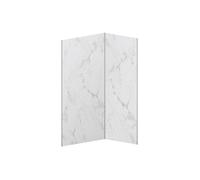 Lot de 2 panneaux muraux de douche effet marbre blanc en aluminium avec profilés - L90 x L120 x H210 cm - ENEKO